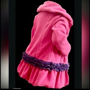 GIRLS LONG PINK PURPLE JACKET COAT SIZE 3 T BUTTON FRONT Mack & CO NEW EXCELLENT
